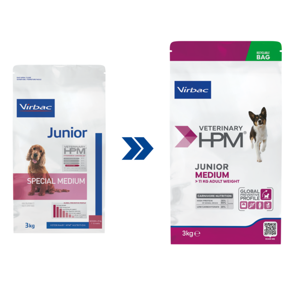 JUNIOR MEDIUM DOG - Friskfoder till unga hundar - Hundar av medelstora och stora raser